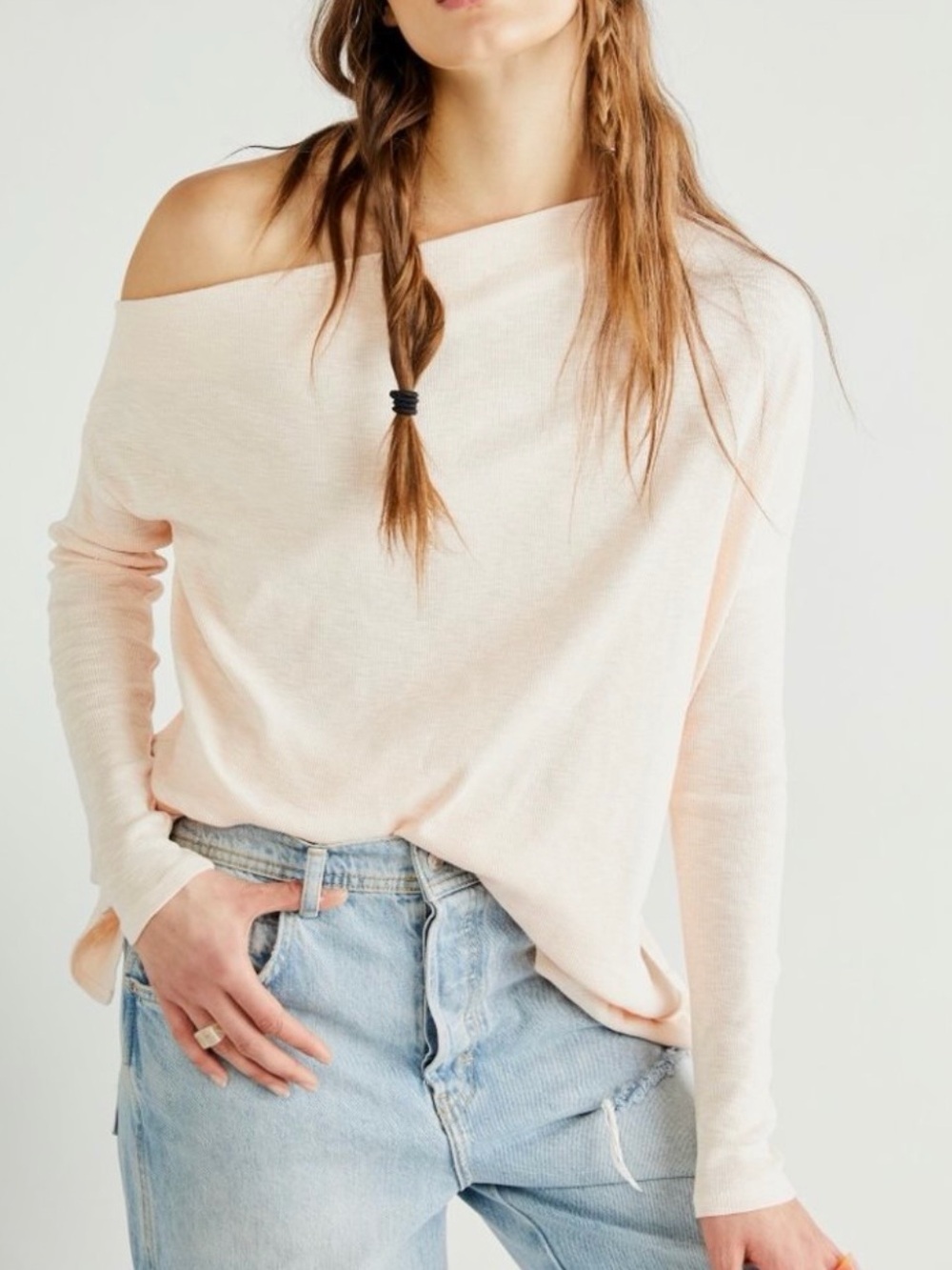 Free People Get Together Long Sleeve Medium Sweetheart Sunrise Boat Neckline